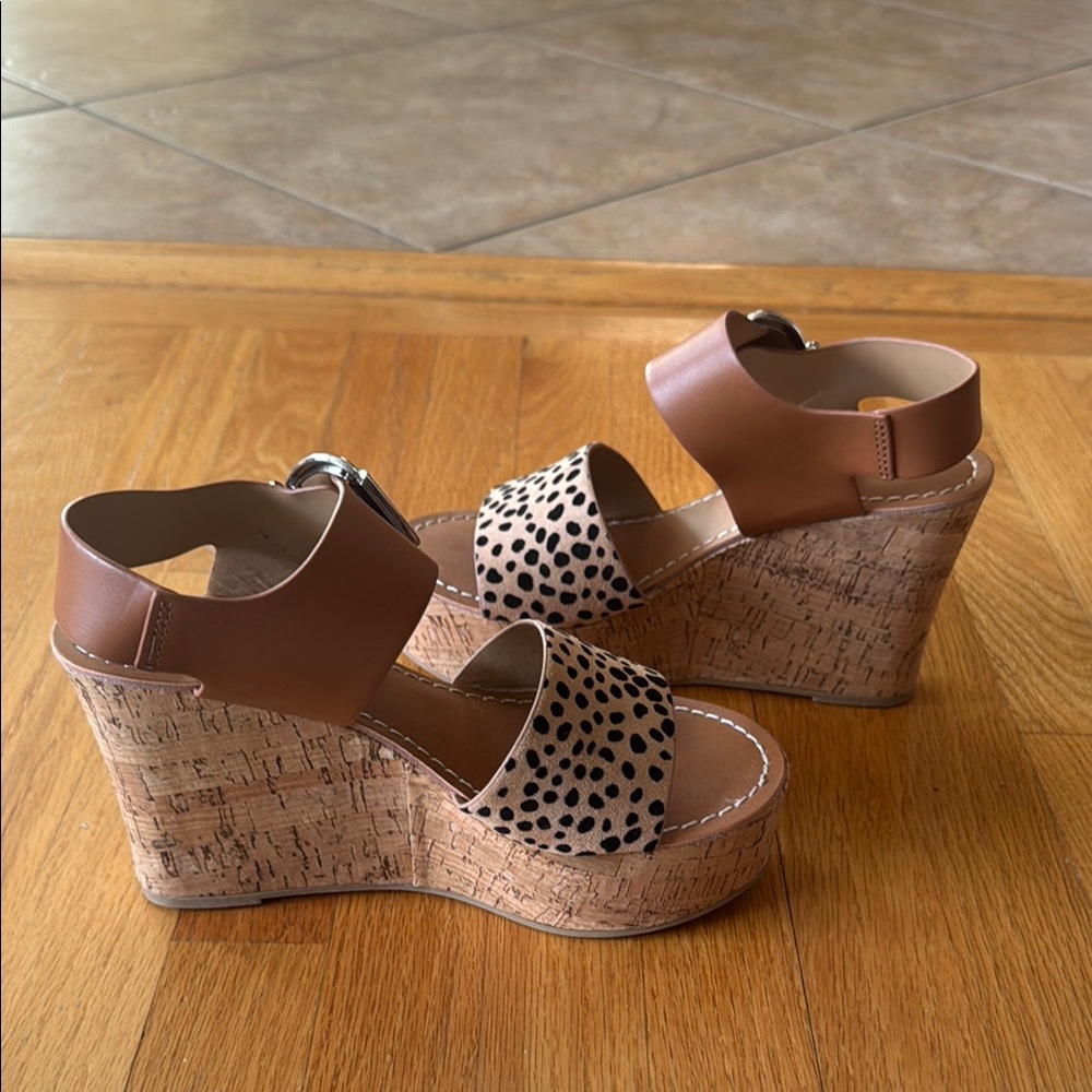 Leopard Print Wedge Sandals
